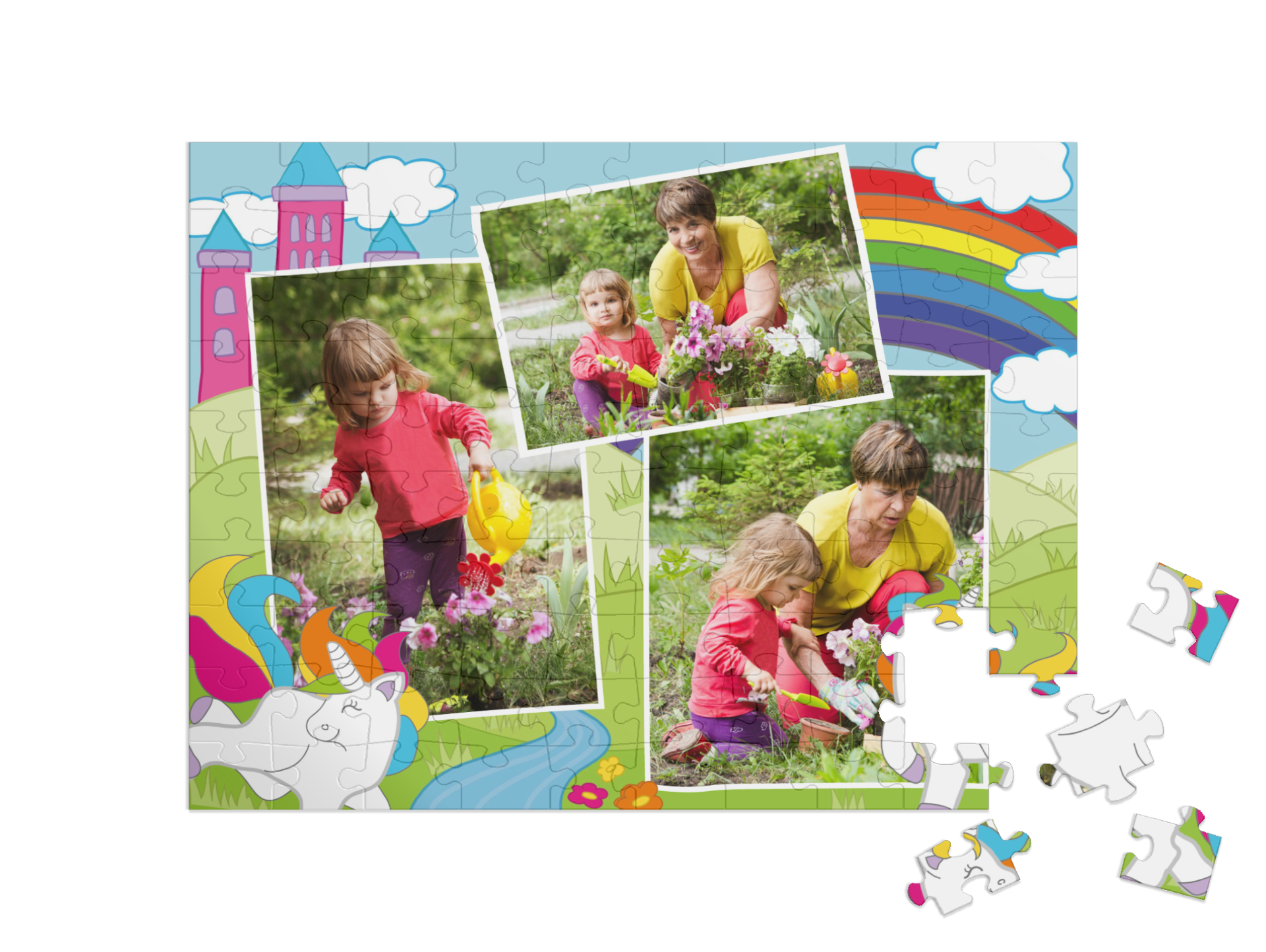 „Rainbow" landscape collage
